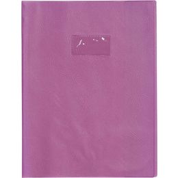 Protge cahier a4 calligraphe grain cuir violet