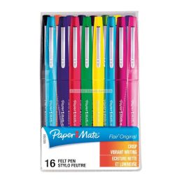 16 stylos feutres flair criture moyenne couleurs assorties