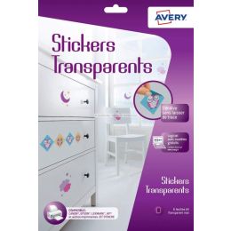 6 stickers transparents a4 impression jet d'encre  c9421