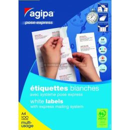 1600 tiquettes blanches 105 x 37 mm multi-usages pose express