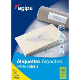 1000 tiquettes blanches 105 x 57 mm multi-usages
