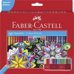 60 crayons de couleur hexagonaux castle