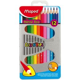 12 crayons de couleur maped color'peps boîte métal