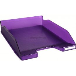 Corbeille courrier violet translucide
