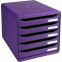 #1 - Caisson tiroirs 5 tiroirs big box plus gris / violet