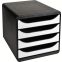 #1 - Caisson tiroirs 5 tiroirs big box noir / blanc glossy