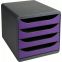 #1 - Caisson 4 tiroirs big box gris / violet