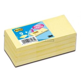 12 blocs postit notes jaune pastel 38 x 51 mm