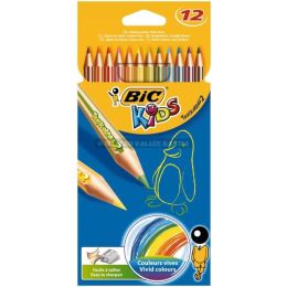 12 crayons de couleur bic kids tropicolors