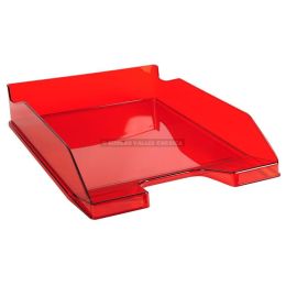 Corbeille  courrier combo midi rouge carmin glossy transparent