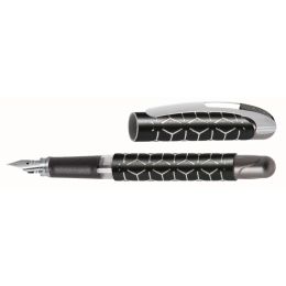 Stylo plume college silver black style