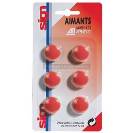 6 aimant 22 mm rouge