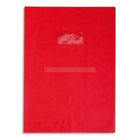 Protge cahier 24 x 32 cm grain cuir rouge a4+
