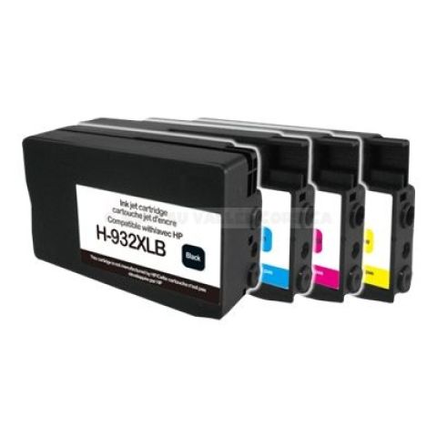 4 cartouches d'encre uprint noir et couleurs compatible hp932xl hp 933xl