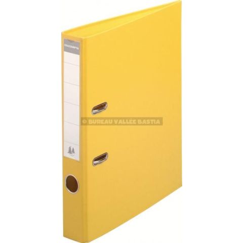 Classeur  levier carton recouvert pp 50 mm exacompta a4 jaune