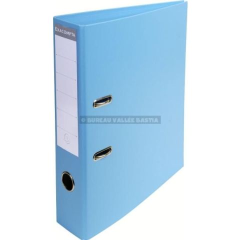 Classeurs  levier carton recouvert pvc / pu 70 mm exacompta a4 bleu clair