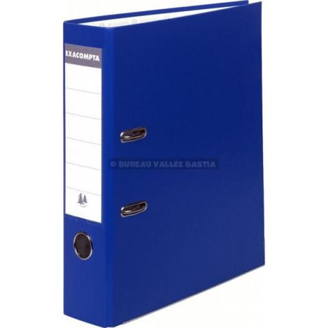 Classeur  levier carton recouvert dos 80 mm exacompta a4 bleu
