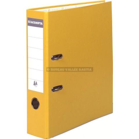 Classeur  levier carton recouvert dos 80 mm exacompta a4 jaune