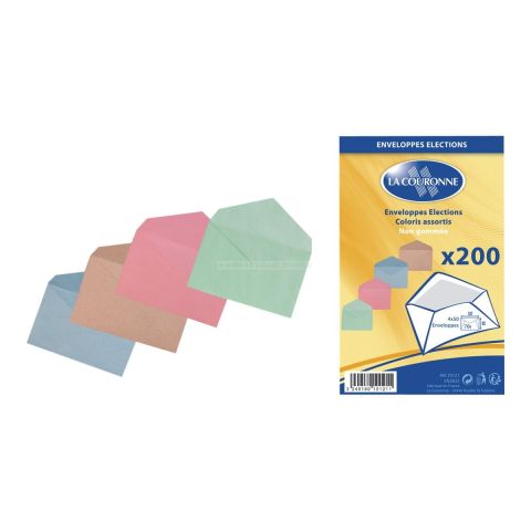200 enveloppes lections assorties 90 x 140 mm