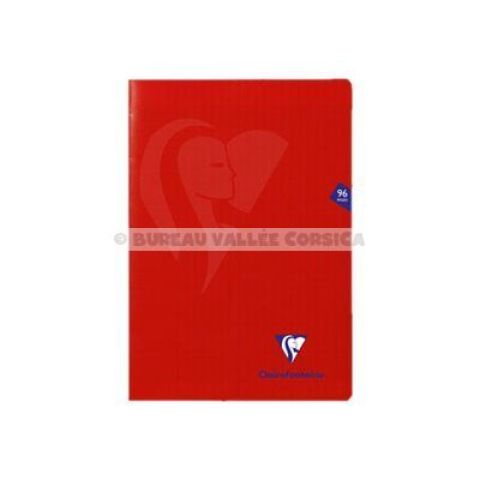 Cahier polypro a4 96 pages grands carreaux rouge