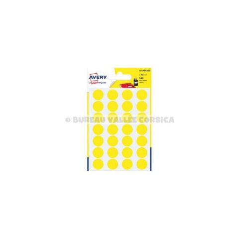 168 pastilles 15 mm criture manuelle coloris jaune