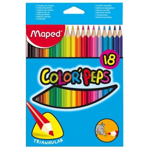 18 crayons de couleur maped color'peps