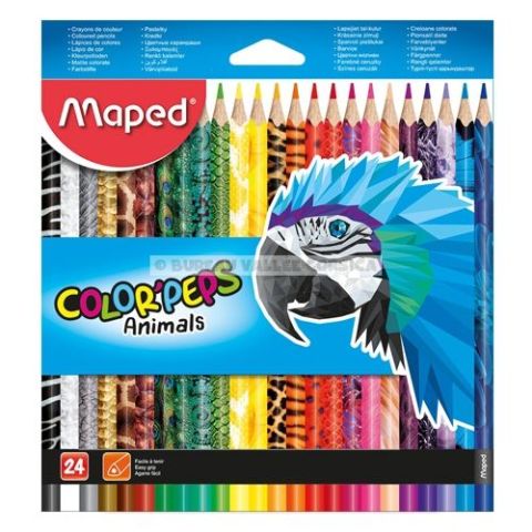 24 crayons de couleur color'peps animals maped