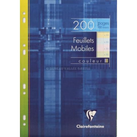 100 feuillets mobiles clairefontaine rose a4 grands carreaux