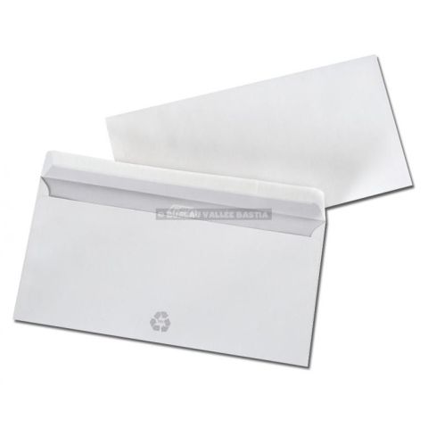 50 enveloppes dl 110 x 220 mm 100% recycl blanc fsc autoadhsives
