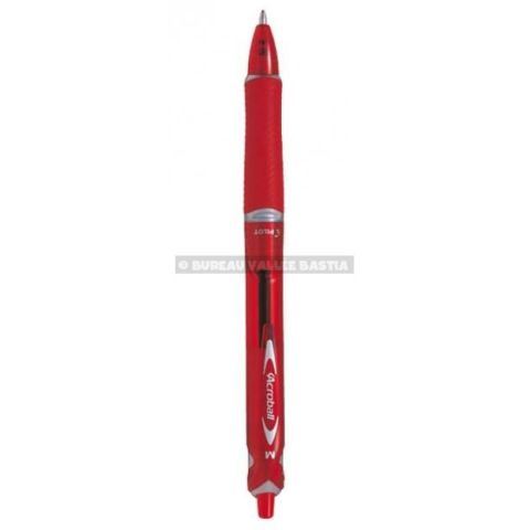 Stylo bille pilot acroball rouge 1 mm moyenne