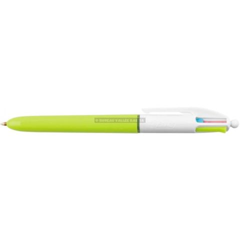 Stylo bille bic 4 couleurs fantaisie rose, violet, vert, turquoise 1 mm