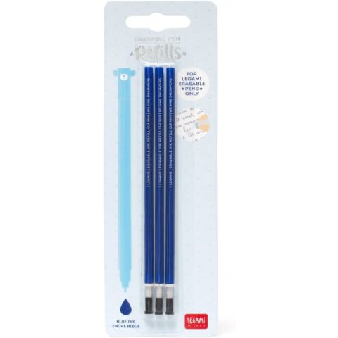 3 recharges bleues pour stylo effaable