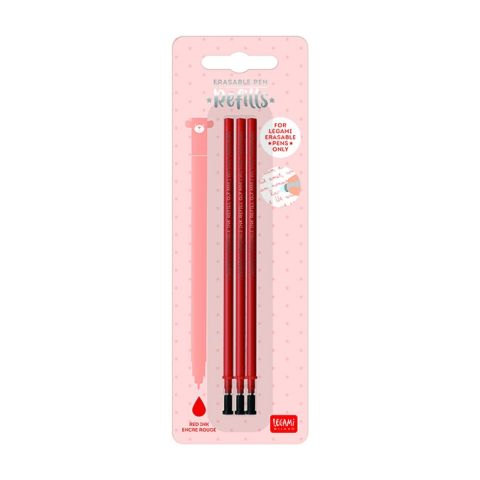 3 recharges rouges pour stylo effaable