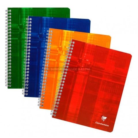 Cahier clairefontaine spiral format 17 x 22 cm 100 pages grands carreaux