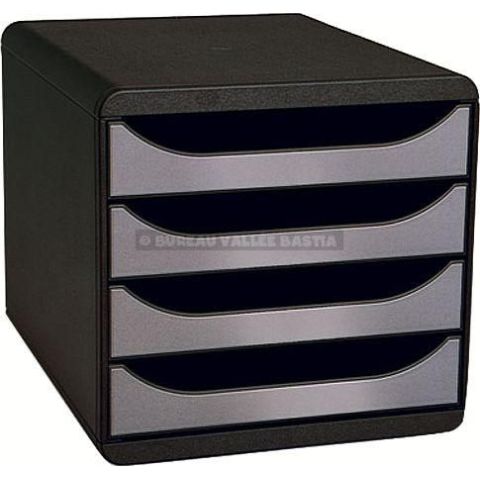 Bigbox 4 tiroirs noir / argent