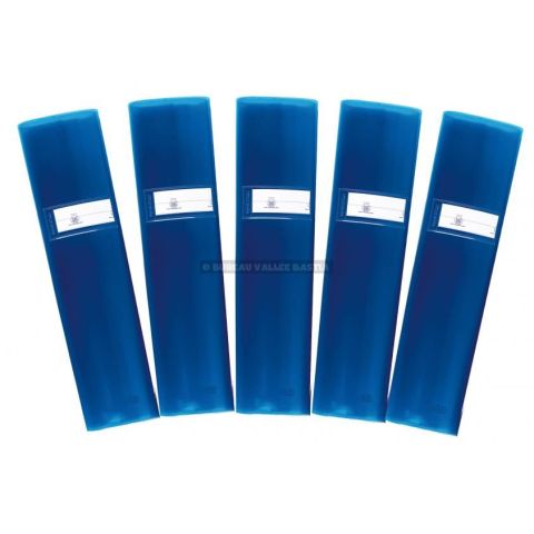 10 protges-cahier elba 24 x 32 cm pvc 20/100 bleu