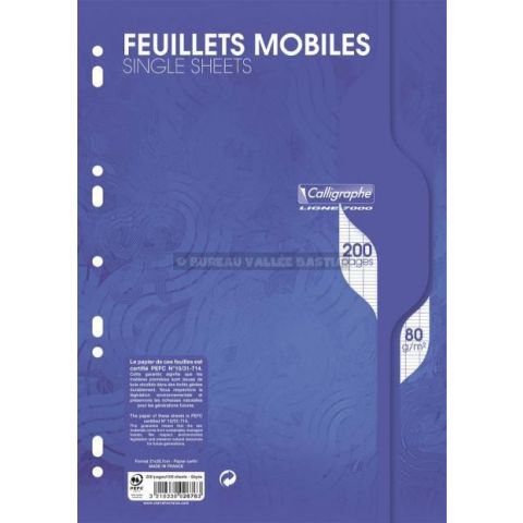 Feuilles mobiles 200 pages forever seyes perfores a4