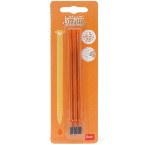 3 recharges oranges pour stylo effaable